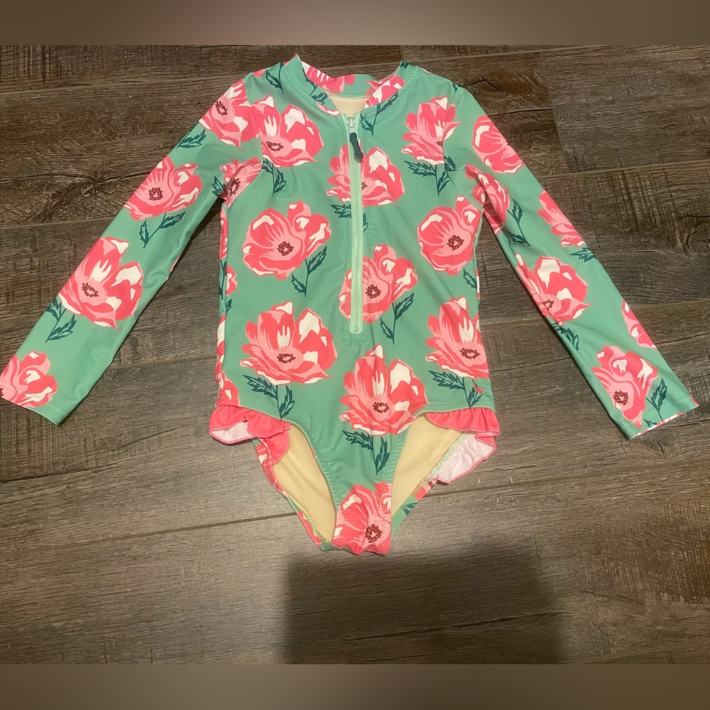Pink Chicken Girls swim suit long sleeve size 6y